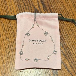 Kate Spade Silver Heart Necklace with Pearls